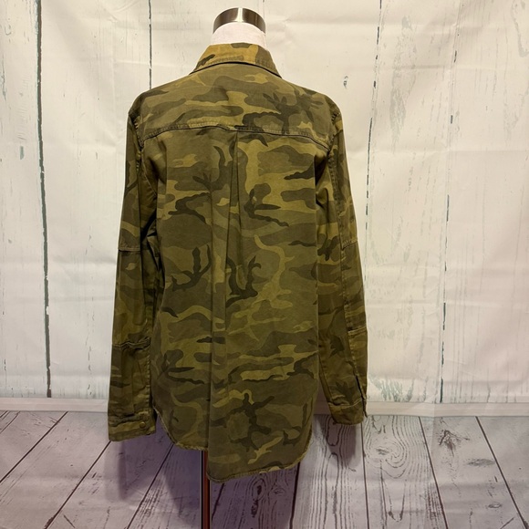 Zara Trafaluac Camo Military Long Sleeve Shirt with Patches and Snaps Up New - Picture 3 of 13